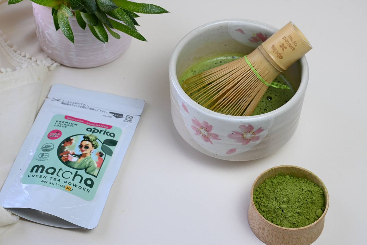 Beige Flowers Matcha Set
