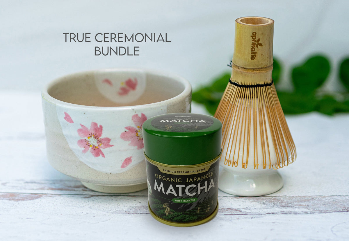 Beige Flowers Matcha Set