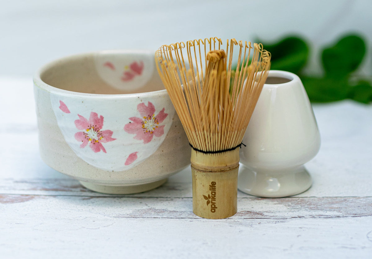 Beige Flowers Matcha Set