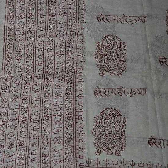 OM Hand Block Bhakti Yoga Prayer Sanskrit Hindu Mantra Shawl by OMSutra
